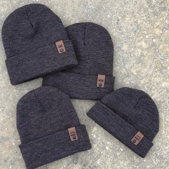 Childrens Little Nugget beanie hat - dark heathered grey - Picture 2 of 2